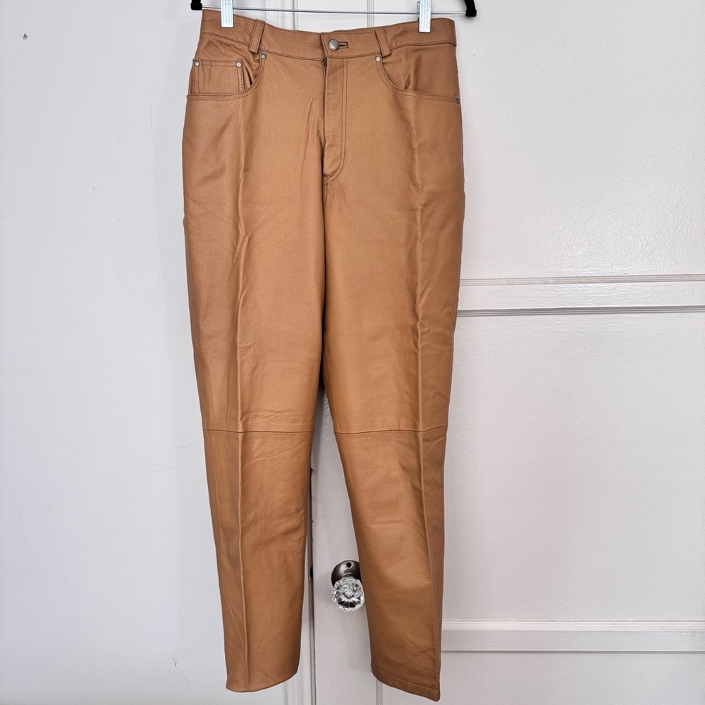 Vintage Leather Pants Straight Leg